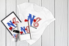 State abbreviation. USA sublimation. North Carolina Product Image 4