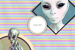 Vintage Style Aliens &amp; Space Digital Paper Product Image 4