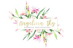 LOGO with alstroemerias Watercolor png Product Image 4