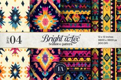 Bright Aztec Tribal Digital paper, Tribal Ethnic pattern Product Image 1