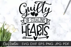 Guilty Of Stealing Hearts SVG Valentines Kids Baby V-Day Product Image 3
