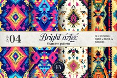 Bright Aztec Tribal Digital paper, Tribal Ethnic pattern Product Image 1