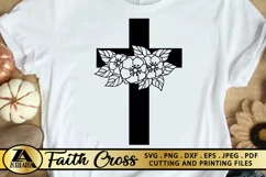 SVG-Flower Cross SVG PNG EPS DXF Cutting and Printing Files Product Image 1