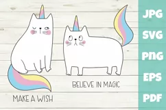Unicorn svg - Cat SVG - Funny cat - Children's print Product Image 1
