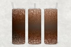 Chocolate Tone Sparkle Glitter Tumbler Wrap Sublimation Product Image 1