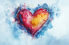 Watercolor Heart Background Wallpaper Product Image 1