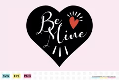 Be mine svg | Valentines Day svg | Black heart for lovers Product Image 1