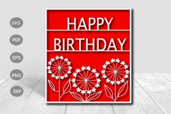 Happy Birthday Papercut Card Cover Template SVG Design Product Image 1