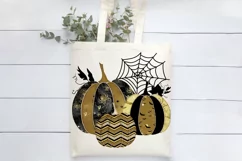 Golden Pumpkins Sublimation | Halloween Pumpkins Print Product Image 2