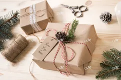 Christmas Gift Box Mock-up. PSD+JPG Product Image 2