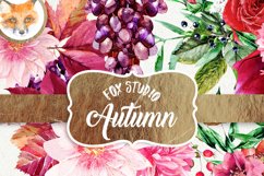 Watercolor Clipart Autumn Bliss - Autumn color roses Product Image 1