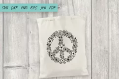 Flower SVG| Floral Peace SVG | Peace sign | Hippie SVG Product Image 3