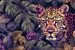Leopard and Leaf Background Wallpaper Product Image 1