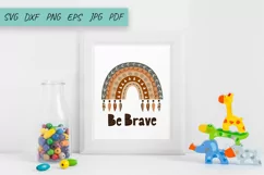Boho Rainbow SVG, Be Brave, Inspirational SVG Product Image 2