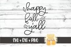 Happy Fall Y'all - Fall Sign SVG PNG DXF Cut Files Product Image 2