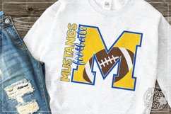 M Mustangs Football SVG DXF EPS PNG JPG Product Image 1