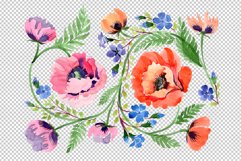Ornament orange poppies watercolor png Product Image 2