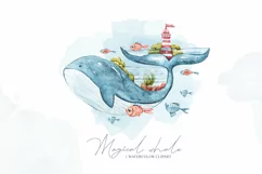 Whale clipart. Watercolor nursery whale illustration Product Image 2