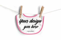 Baby Bib on Clothesline Photoshop PSD & PNG Product Mockup Product Image 2