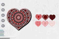 Heart 3D Layered Paper Cut Template SVG Design Product Image 1