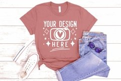 Bella Canvas 3001 Heather Mauve Mockup, Unisex Tshirt Mockup Product Image 1