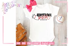 Baseball Sister Heart - SVG DXF PNG Crafting cut file Product Image 2