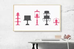 Silhouetted Cakes and Cupcakes on Stands SVG Files Product Image 3