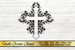 Cross SVG PNG EPS DXF Files For Cutting and Printing Product Image 4