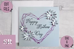 3D Mother’s Day heart card | Paper cutting | Mother’s Day Product Image 3