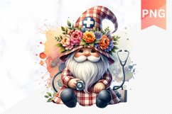 Floral Nurse Gnome Sublimation - Nurse Gnome Sublimation Product Image 1