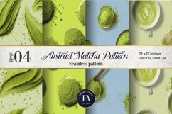 Matcha Green Tea Pattern, Matcha Aesthetic Digital Paper Product Image 1