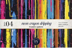 Neon Crayon Drip Texture | Bright Dripping Crayon Pattern Product Image 1
