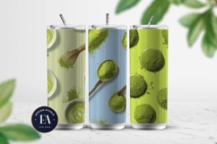 Matcha Green Tea Pattern, Matcha Aesthetic Digital Paper Product Image 2