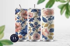 Vintage Pink and Blue Floral Pattern | Ornamental Flowers Product Image 2