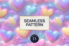 Pastel Hearts Plaid Digital Paper, Cute Seamless Pattern Product Image 3