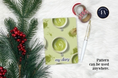 Matcha Green Tea Pattern, Matcha Aesthetic Digital Paper Product Image 4