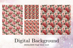 Flower Pattern Background Wallpaper Digital Paper_84 Product Image 1