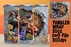 3D Hole in Wall Wrap: Cute Animals &amp; Spring Flowers Product Image 1