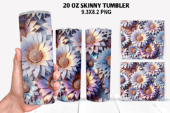 3D Flower Skinny Tumbler 20oz Wrap Design,Flowers Tumble PNG Product Image 1
