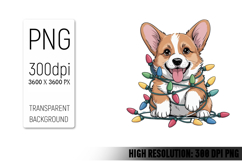 Cute Christmas Dog, Animal Sublimation Clipart PNG Product Image 1
