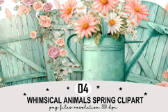 Whimsical Animals Spring Clipart Watercolor png Product Image 1