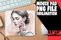 Cozy Mouse Pad Sublimation Ideas, Beauty Woman Product Image 1