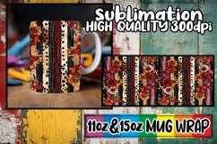 Vibrant 3D Leopard Floral Mug Wrap Art Product Image 1