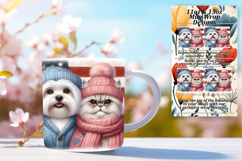 CHARMING 15oz PNG Mug Wrap , Dog and cat Product Image 1