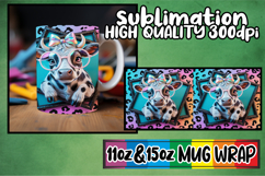 Radiant smiles 11oz 15oz mug wrap, Cute Cow Product Image 1