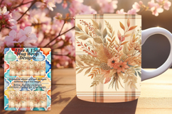 Artful 11oz Mug Wrap Png Template , Autumn Flower Product Image 1