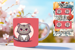 Fun 15oz Mug Wrap Png Template , Cute Cat Product Image 1