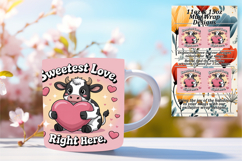 Luxurious 11oz Png Mug Wrap Template , Cute Cow Product Image 1