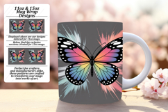 Vibrant 11oz Mug Wrap Png Template , Butterfly Product Image 1