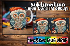 Christmas Owl Wrap Festive 11oz 15oz Mug Embroidery Product Image 1